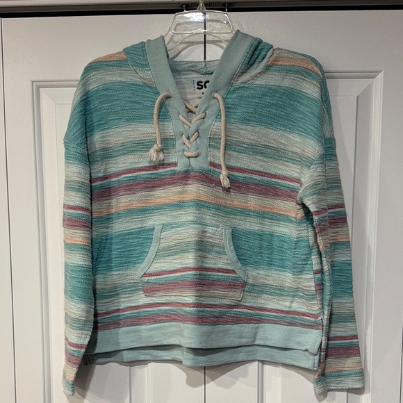 SO Multicolor Striped Lace-Up Hoodie - Picture 2 of 8
